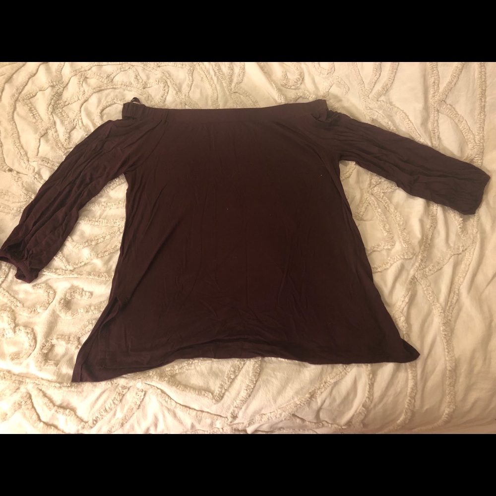 Loft plum off the shoulder blouse
